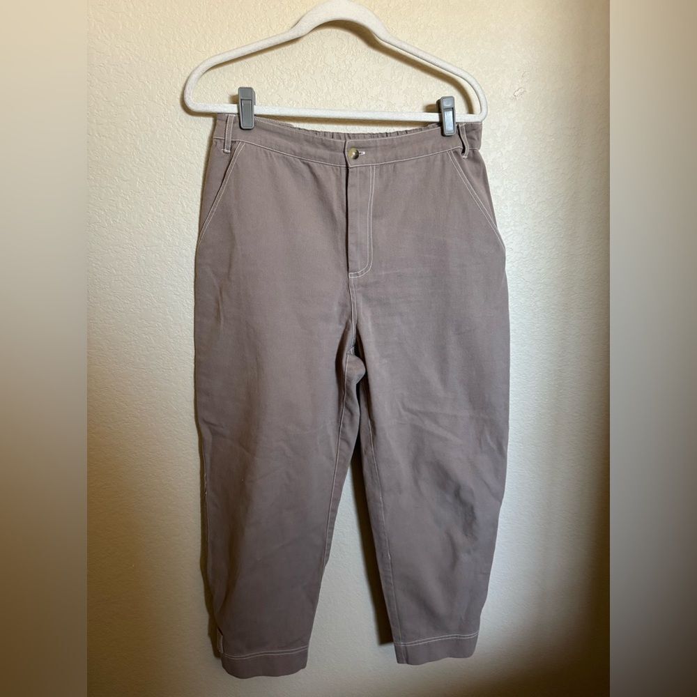 HarperSage Cotton Canvas Ballon Cargo Utility‎ Pants Sz Large in Brown